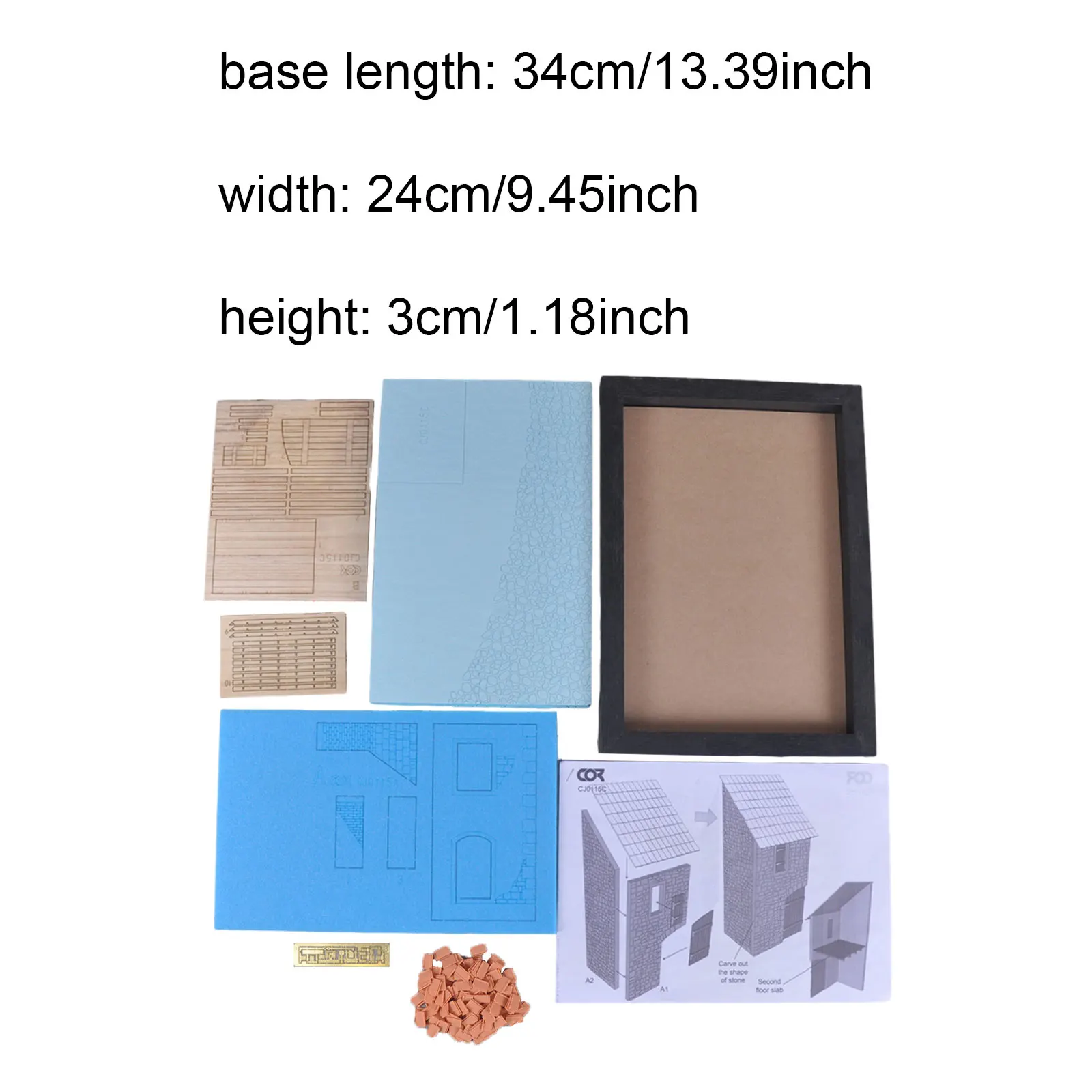 Kit de modelo de construção de espuma de madeira diy em escala 1/35, micro paisagem sem pintura, ornamento inacabado para layout de cenário e arquitetura