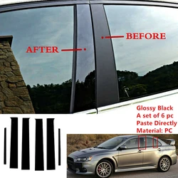 Car Door Decal Window Pillar Posts Sticker Cover Trim Fit For Mitsubishi Lancer Sedan Galant 2008 2009 2010-2015 2016 2017