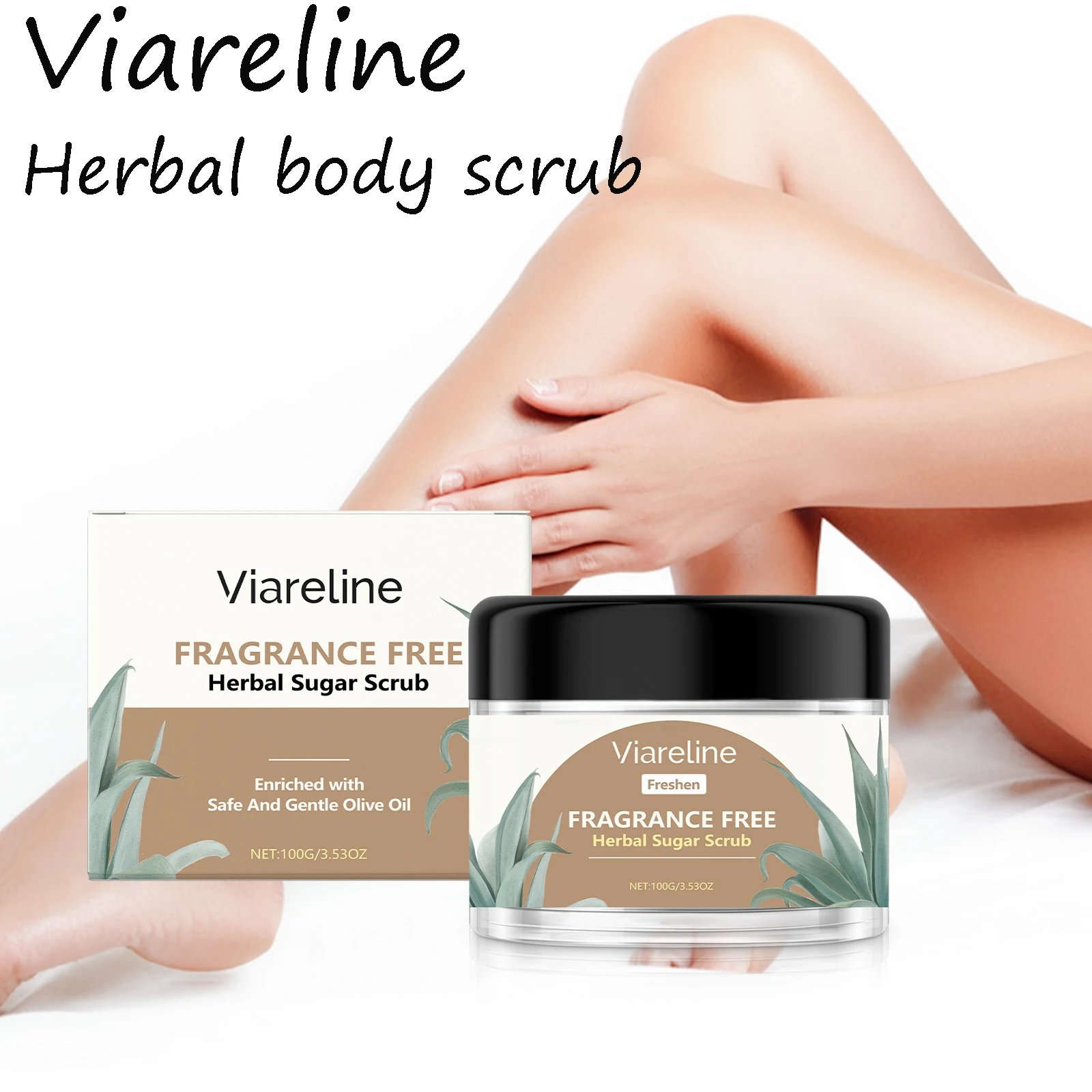 

Травяной крем-скраб для тела Viareline, ежедневный, нежный, для очистки омертвевшей кожи, увлажняющий крем для тела, не плотный крем-скраб для тела