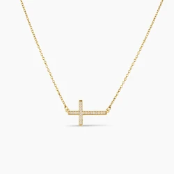 Custom  Dainty Cross Pendant Necklace Personalized Horizontal Cross Pendant Fashion Jewelry Unique Gifts For Men and Women
