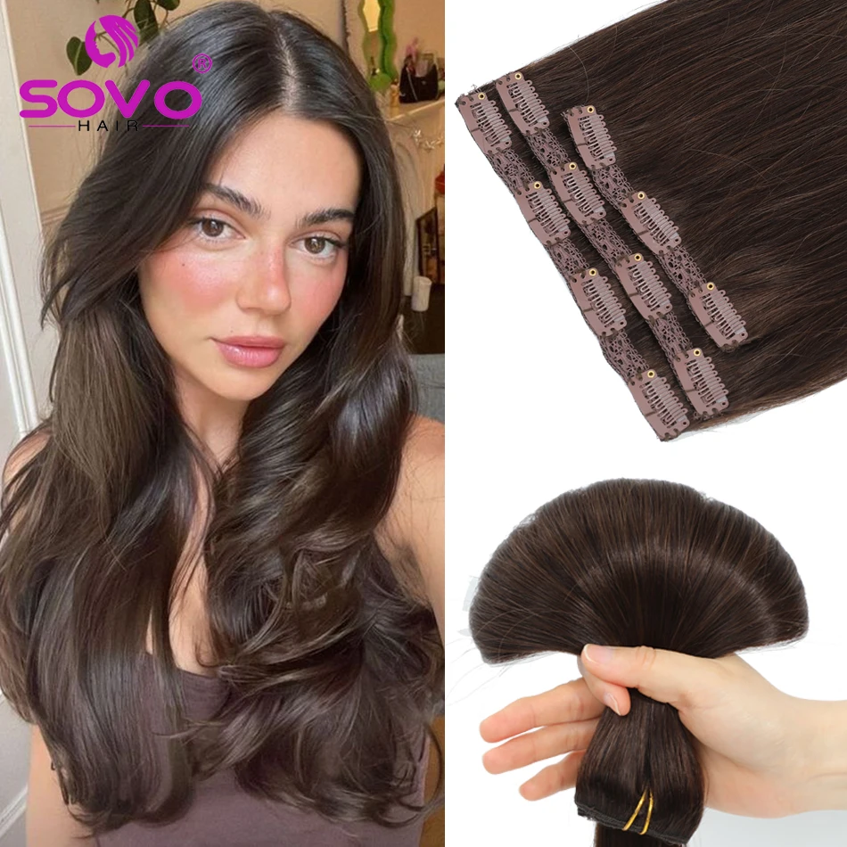 3 Piece Clip In Hair Extensions 100% Human Hair Straight Clip Ins Hair Extension Real Natural European Hair 12-20 inch  50 Grams