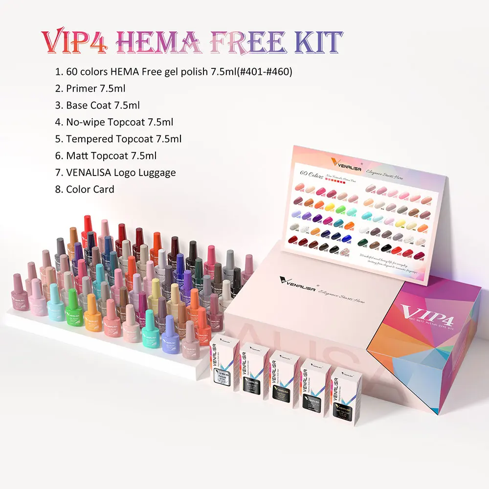 VIP5 VENALISA Gel-Nagellack-Set, Hema Free Nude Pink Glitter, wunderschöne Farbe, Nagelmaniküre, Soak Off UV-LED-Nagelgel-Lack-Set – Detail 9