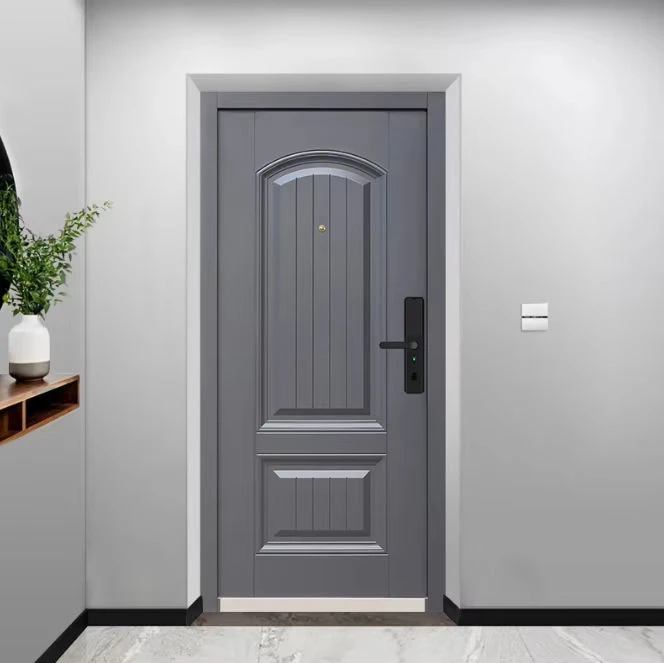 Puerta de Entrada Metálica Insonorizada y Antirrobo de Fábrica Odm/Oem, Puerta de Seguridad Exterior Resistente al Fuego para Proyectos Residenciales y Villas