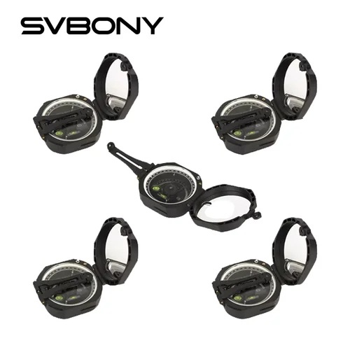 SVBONY-brújula militar profesional para exteriores, equipo de supervivencia para acampar, compás de bolsillo ligero, venta al por mayor, 5 piezas para prepper