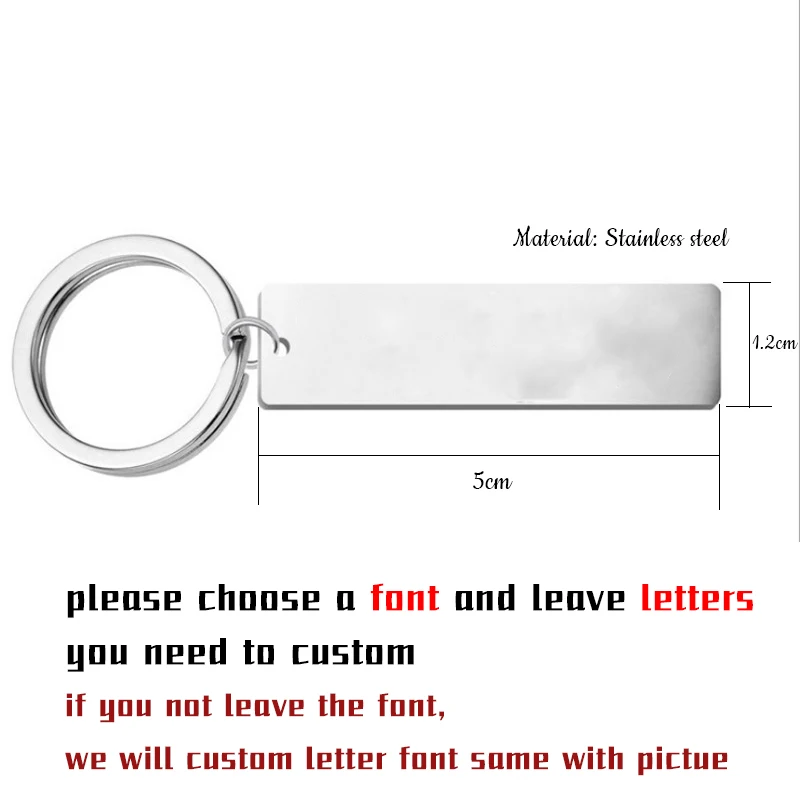 Custom Engraved Keychain Personalized Text With Phone Number Anti-Lost Information Or Custom Message Double-Sided Keyring