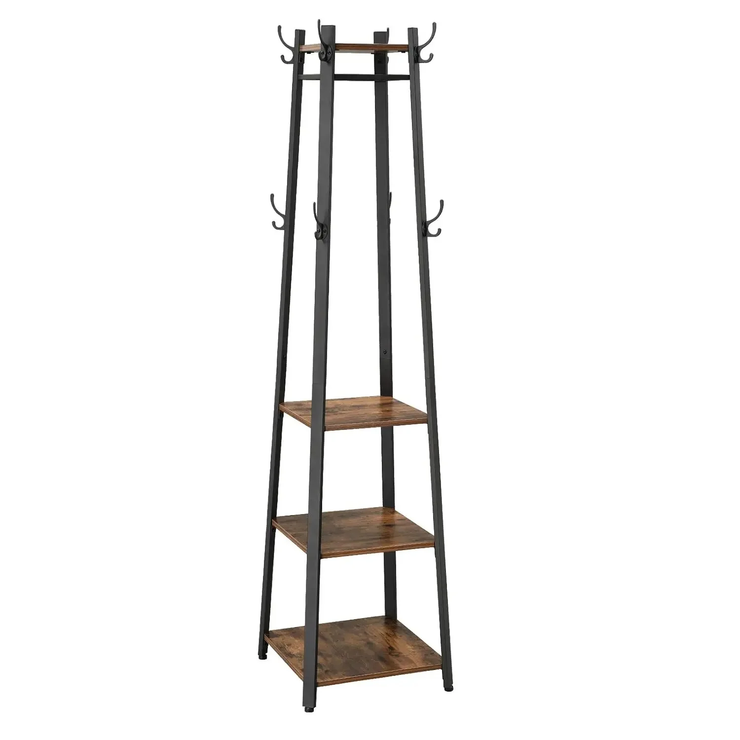 VASAGLE Garderobenständer Kleiderständer, 8 Haken, 43x43x180 cm