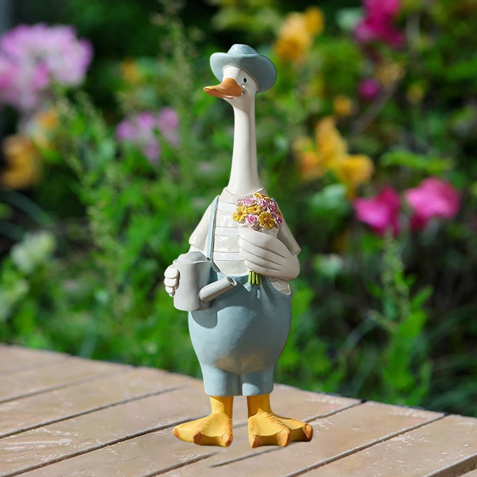 

Resin Garden Duck Statue Duck Sculpture Ornament for Garden Yard Courtyard Micro Landscape Flower Pot Decoration