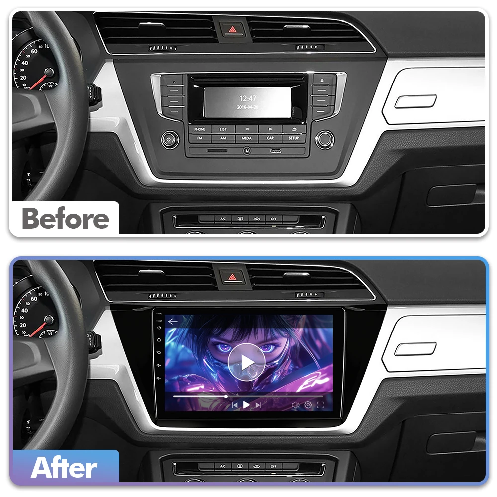 ISUDAR T57 Android 15 Radio For Volkswagen TOURAN 2016 2017 2018 Multimedia Player CarPlay Android Auto Head Unit Camera