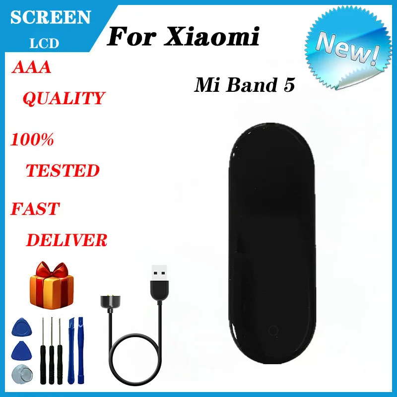 Original 5.0 AMOLED For Xiaomi Mi Band 5 LCD Display Touch Screen Digitizer For Xiaomi Mi Band5 Smart Watch Wristband Screen