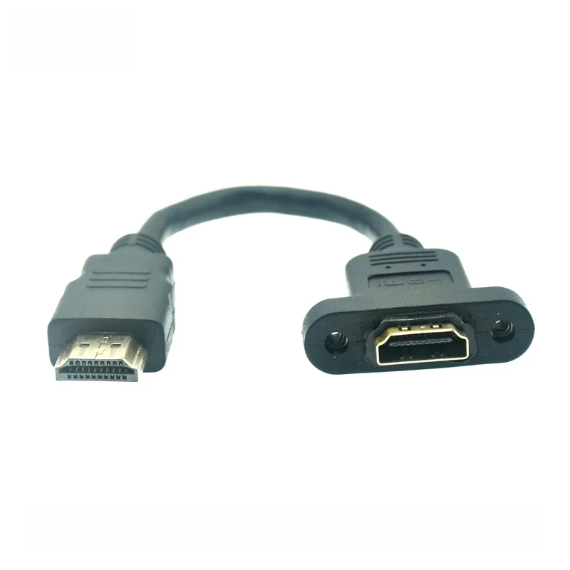 Kabel HD 90 kątowy męski na żeński do montażu panelowego Kabel śrubowy kompatybilny z HDMI HDR 4K do rozdzielacza Adapter przedłużający — zdjęcie 2