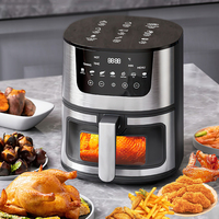 1400W 7L Electric Air Fryer Large Capacity Convection Oven Deep Fryer Without Oil Kitchen 360° Baking LED Touch Screen Air Fryer