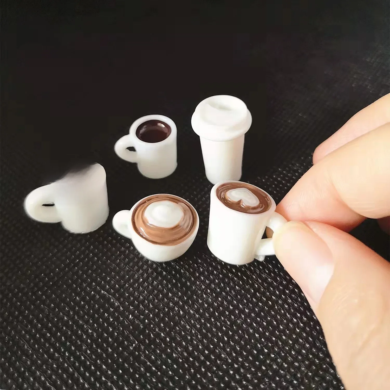 10 pièces/sac résine tasse à café mignon Kawaii Mini tasse bricolage coque de téléphone décor maison Miniature nourriture jouer décor Miniatures décor diadème
