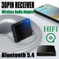 30Pin Bluetooth 5.4 Music Receiver A2DP/AVRCP Mini Wireless Audio Adapter For IPhone IPod 30 PIN Jack Analog Speaker HIFI Stereo