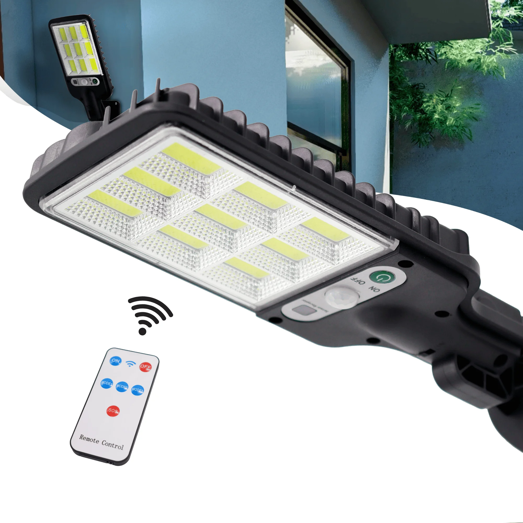 Miniluminaria Solar para Calle, Sensor Led, 60W, 9cob