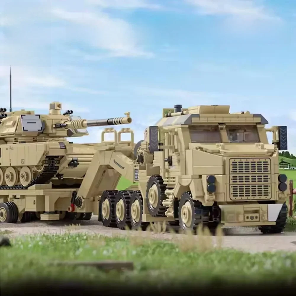 WWW2 US Militaire Serie M983 Raket voertuig M10170 Tank Transportvoertuig JLTV Gepantserde Voertuig Moeilijke Bouwstenen Speelgoed - afbeelding 2