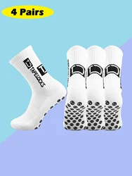 4 pairs of new anti slip band design football socks with mid calf anti slip football sports bike sports men's socks
