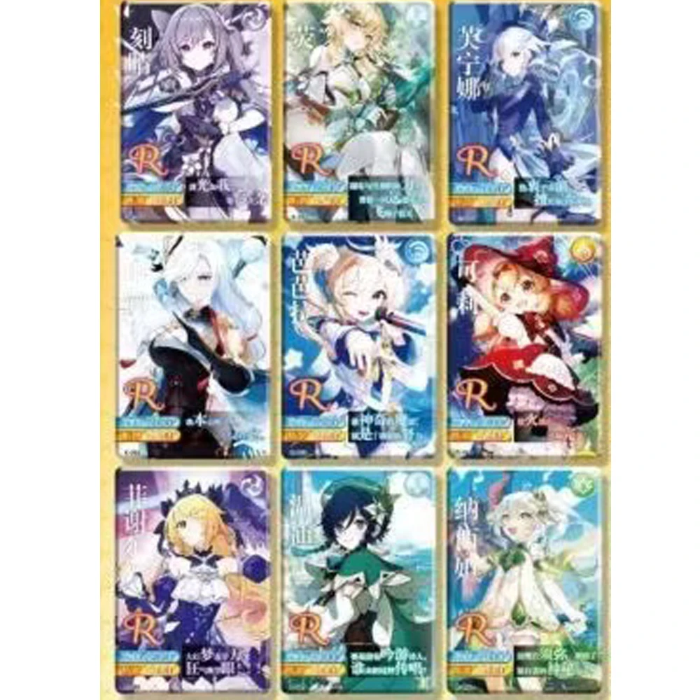 Genshin impact Card Game Anime TCG Collection Pack Booster Box Rare SSR Anime Collectible Card Family Table Game Card Toy