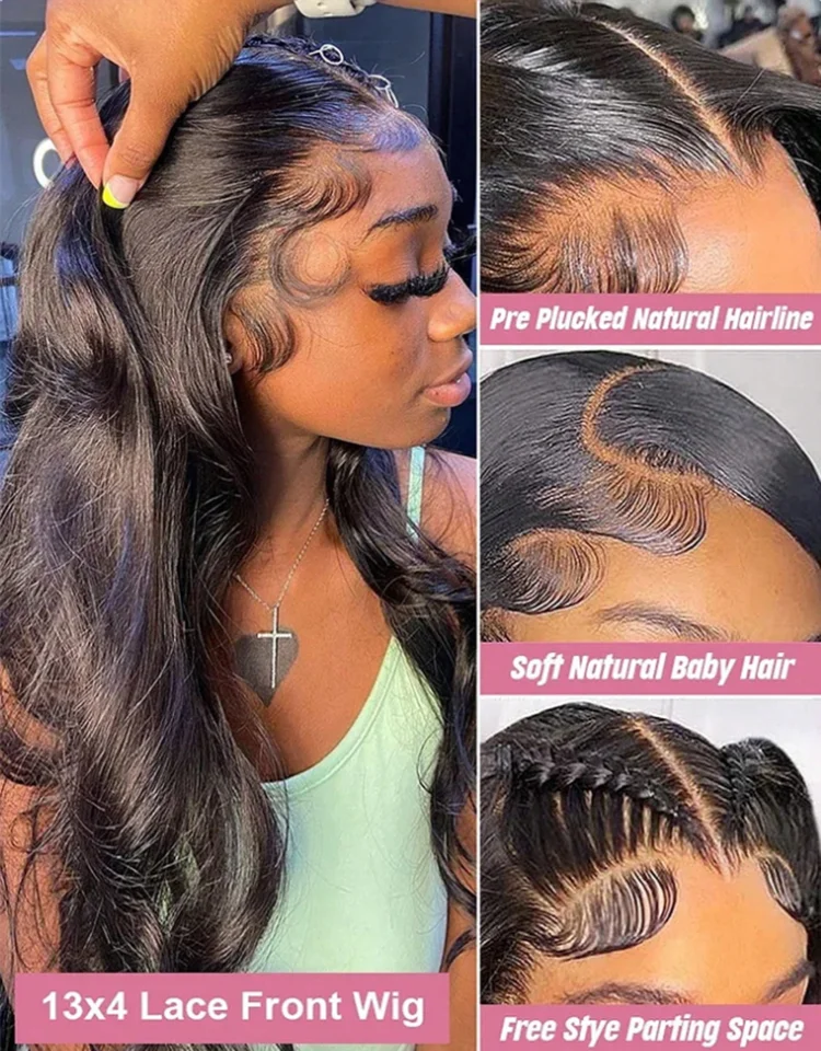 30-дюймовые объемные волны 13×6 HD Парики фронта шнурка Человеческие волосы Предварительно выщипанные 200% плотность Объемная волна Фронтальные парики Человеческие волосы для женщин