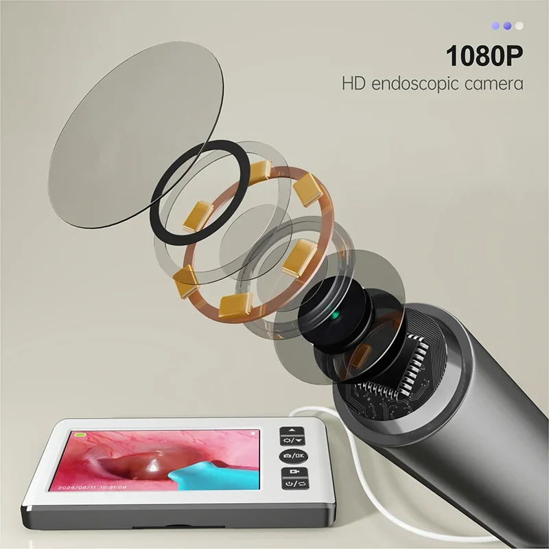 Visual Ear Cleaner with Screen 4.3 Inch IPS Display 1080P Camera Type-C Rechargeable Ear Cleaning Device with TF Card Support