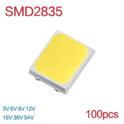 50-100pcs SMD LED 2835 White Chip 0.5 W 1W 3V 6V 9V 18V 36V 100-130LM Ultra Bright Surface Mount LED Light Emitting Diode Lamp