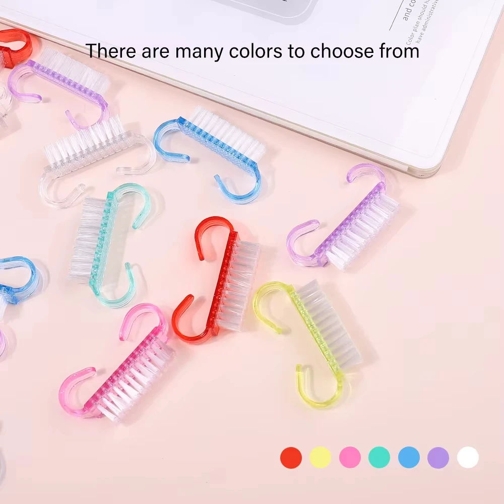 1/21/50 Stuks Plastic Nagelborstels Mix Kleur Nail Hand Schrobben Reinigingsborstel Dust Cleaner Nail Art manicure Soft Remover Gereedschap