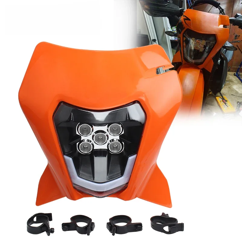 AliExpress PowerMotor Motorcycle LED Headlight for KTM EXC EXCF XC XCF XCW XCFW SX SXF 125 150 250 300 350 450 530 Dirt Bike Enduro E-Mark Motocross