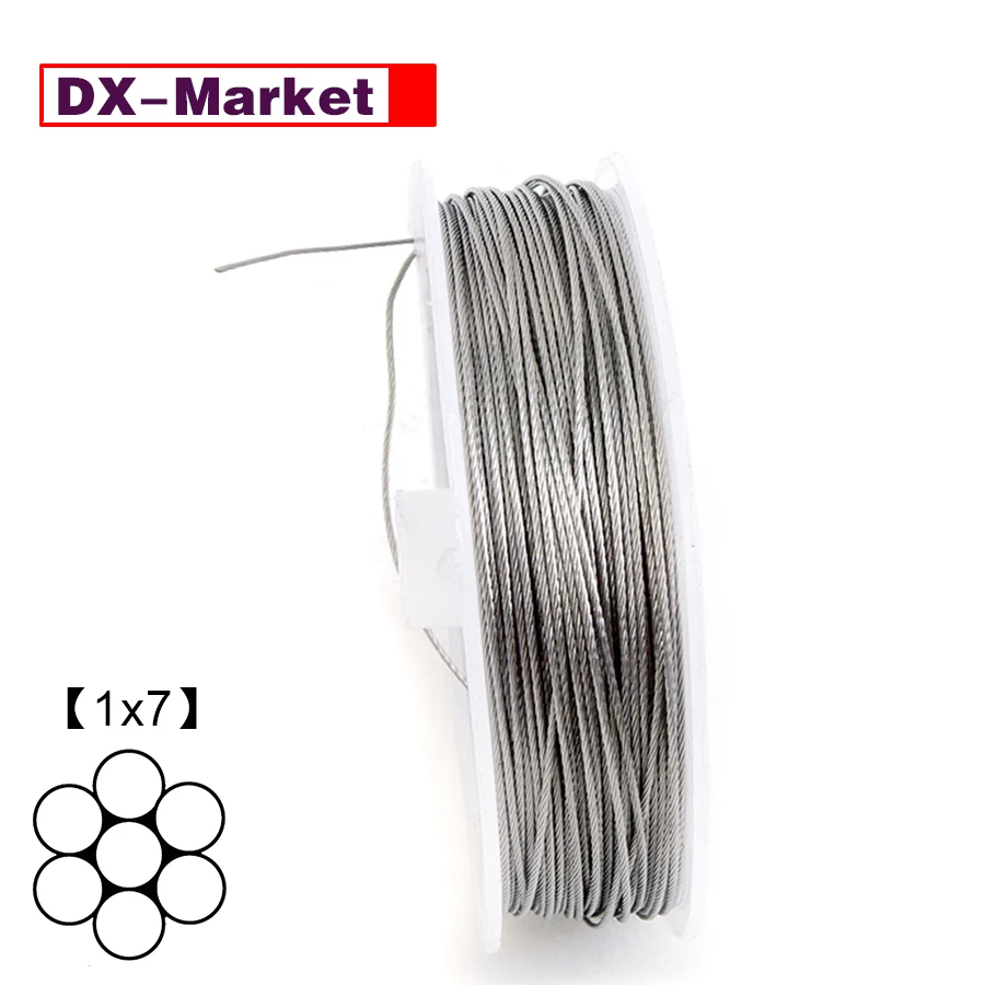 【1x7】0.6mm Wire Rope 50 Meters , 304 Stainless Steel Ultra-fine Ropes ,J001