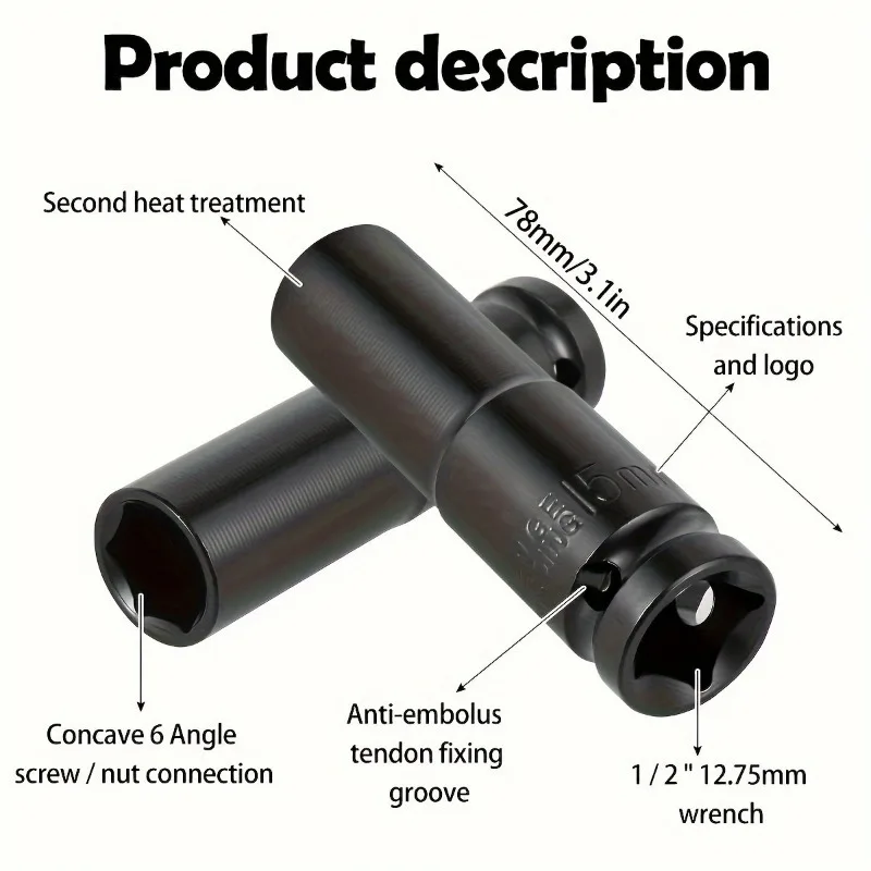 Conjunto de soquete 8-24mm unidade de 1/2 polegada para ferramentas de motocicleta, kit de reparo, kit de ferramentas e manutenção de oficina