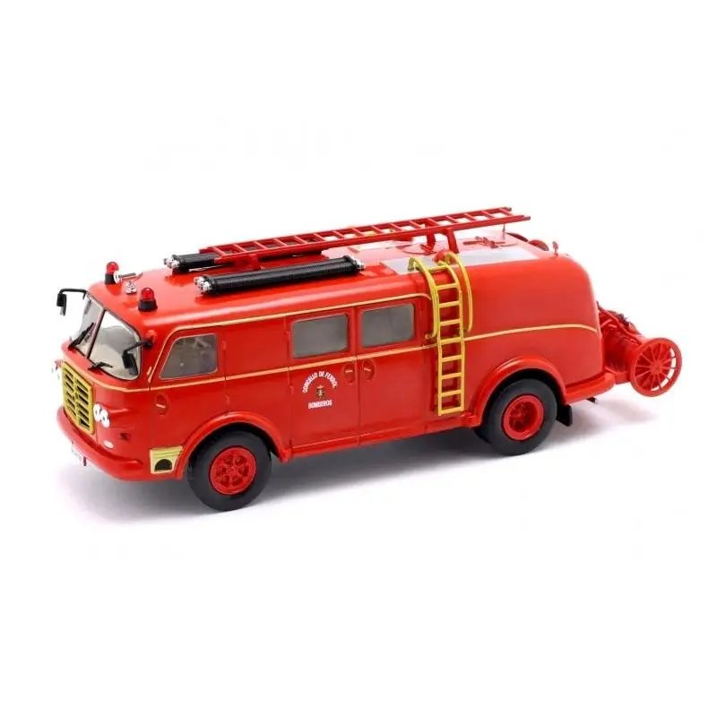 Salvat, Pegaso Z-203 Mofletes Ferrol, Camion de pompiers emblématique de première intervention de la période post-guerre espagnole, échelle 1:43, miniature en métal moulé sous pression, fabrication Ixo, collection de camions de pompiers, sans boîte, emballage sous blister pouvant être froissé