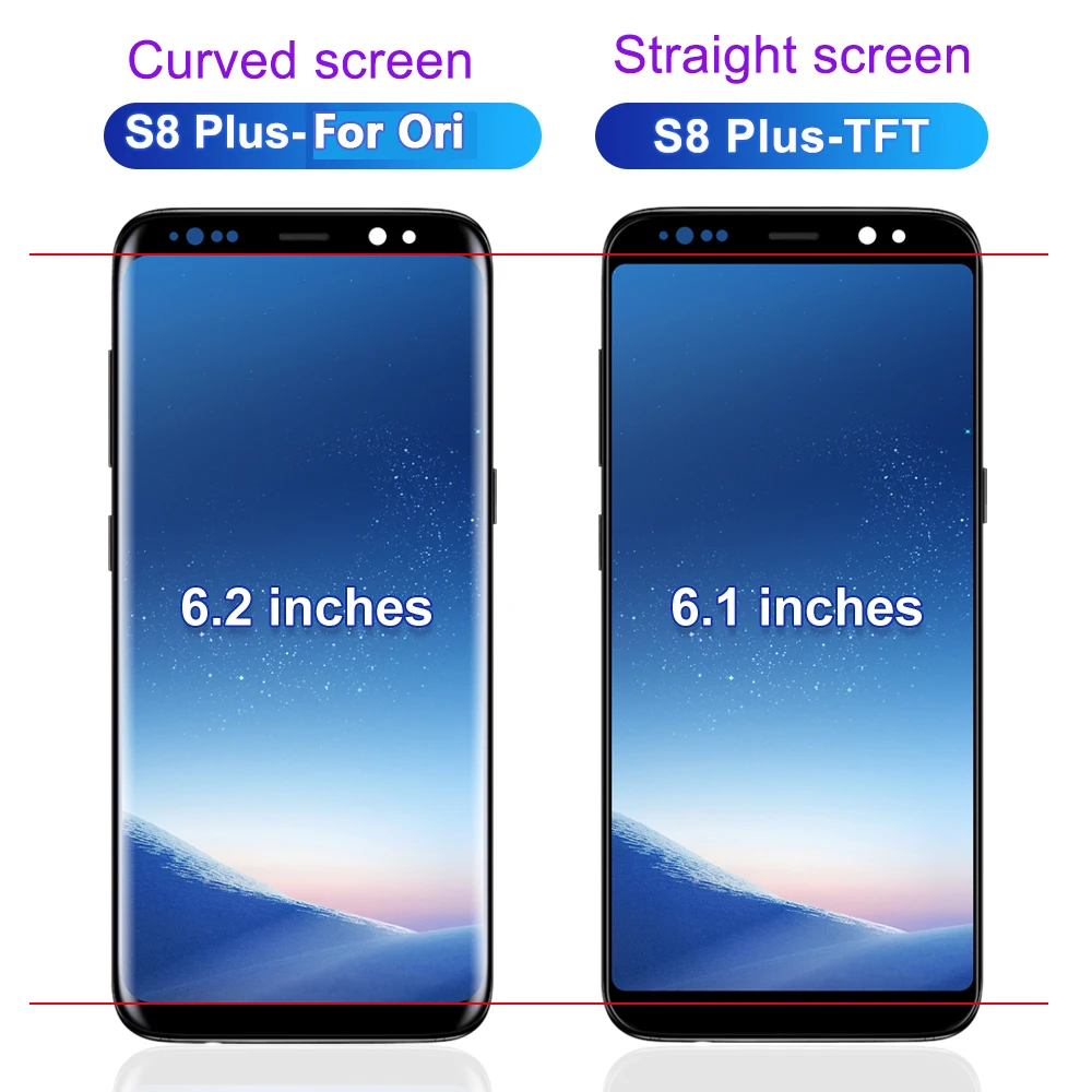 TFT S8+ Screen Replacement for Samsung S8 Plus G955F Lcd Display Digital Touch Screen with Frame for Samsung S8 G950F LCD