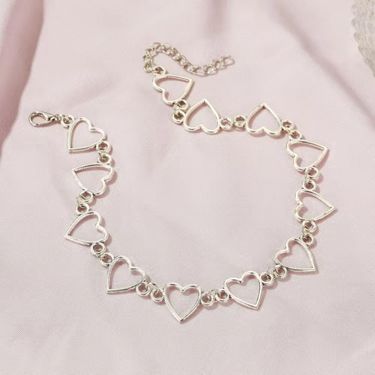 Heart Hollow Out Necklaces Women Adjustable Electroplated Alloy Accessories Summer Women Choker Necklace image 3