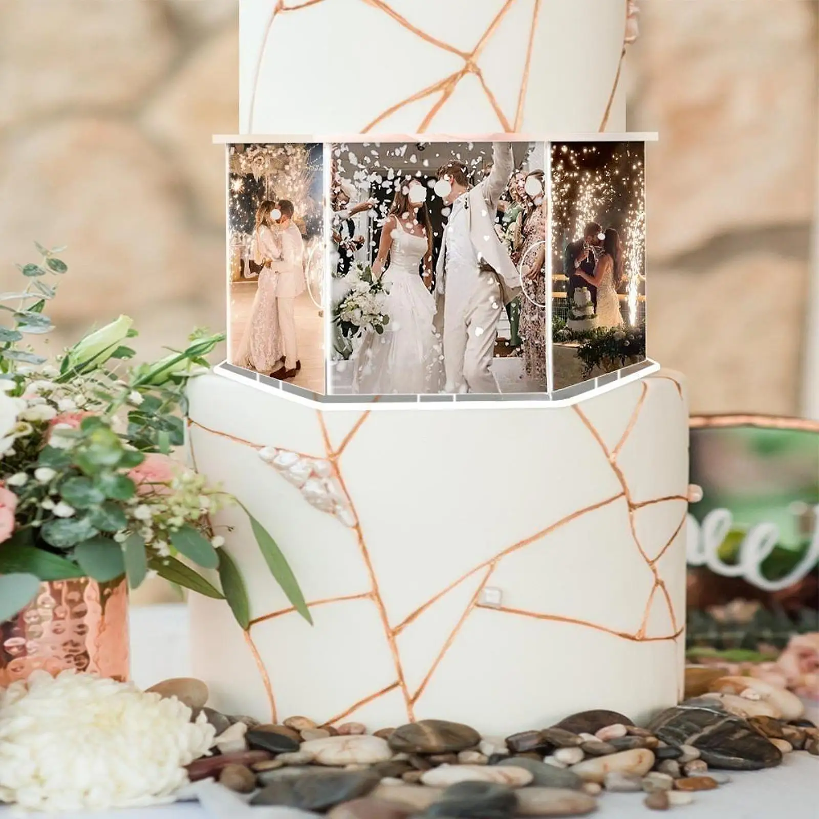 كعكة عرض موقف سداسية لتقوم بها بنفسك إطار صور كعكة عرض موقف حفل زفاف عيد ميلاد الاكريليك آلة طبقات الكعكة كعكة الجدول #3