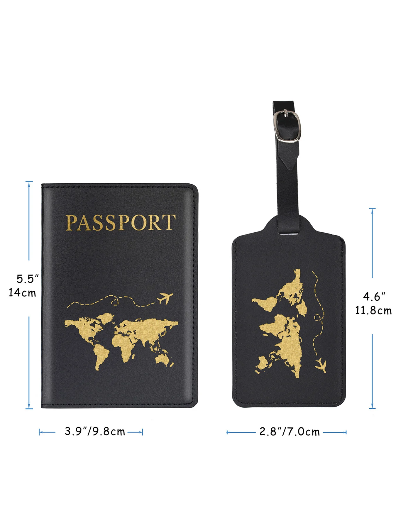 2pcs/set Passport Cover Case and Luggage Tag, Travel Passport Holder Wallet Organizer