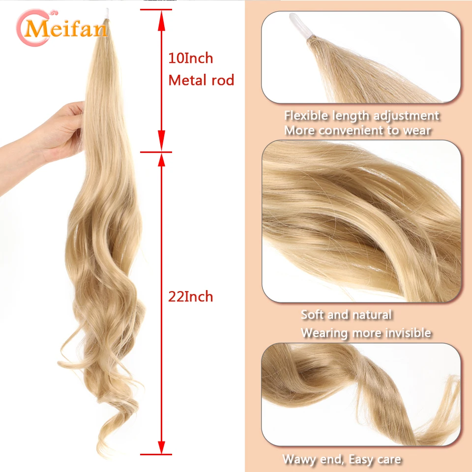 MEIFAN 32Inch Synthetic Flexible Wrap Around Ponytail Long Curly Layered Natural Fake Ponytail Hairpiece Extensions for Women