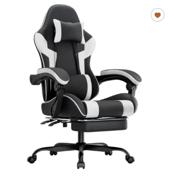 Gamingstoel Ergonomische gamingfauteuil met lendensteun, ademende PU-lederen bureaustoel, comfortabele computerstoel, draagvermogen 2