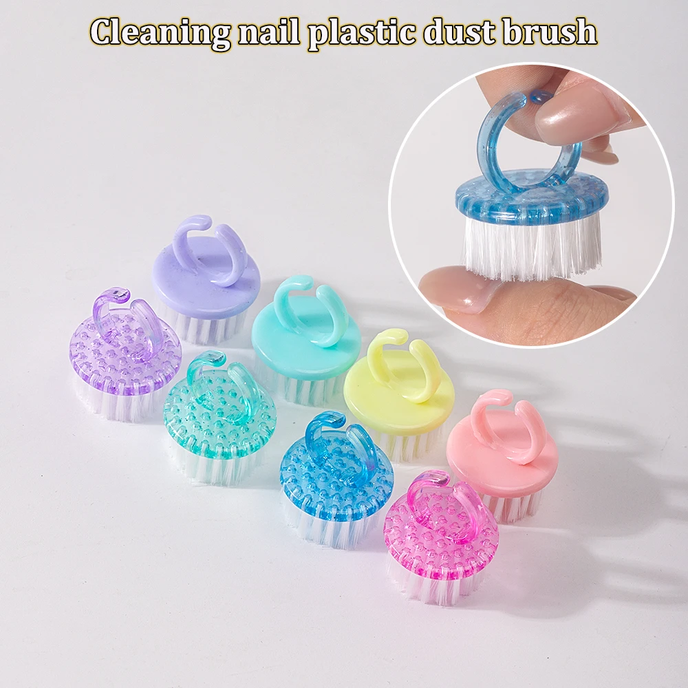 1/8/16Pcs Plastic Nail Brushes Mix Color Nail Hand Scrubbing Cleaning Brush Dust Cleaner Nail Art Manicure Soft Remover Tools