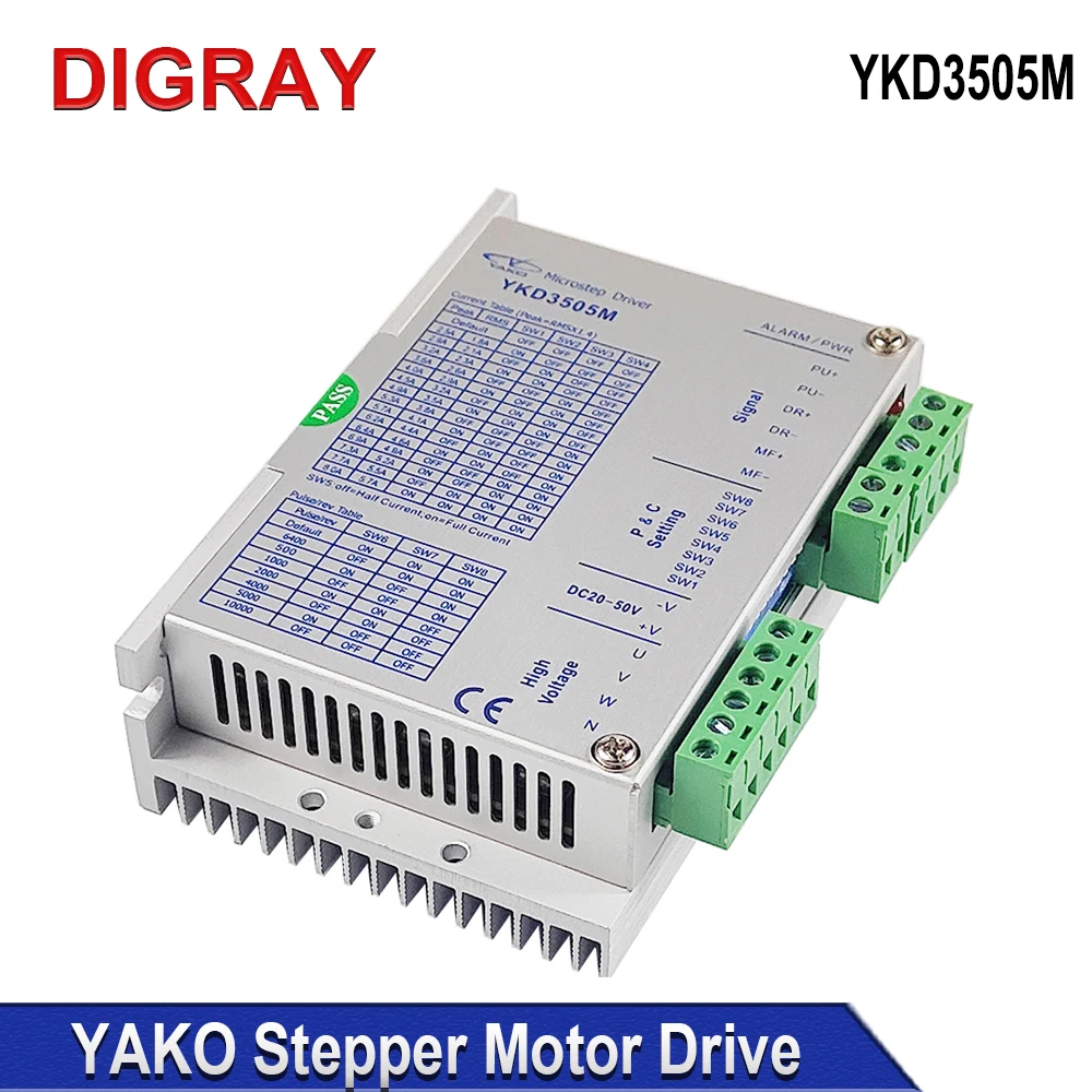 DIGRAY YAKO Stepper Motor Driver YKD3505M For 3 Phase 42~86mm (NEMA 17~34) Stepper Motors Which Current Are Below 5.7A.