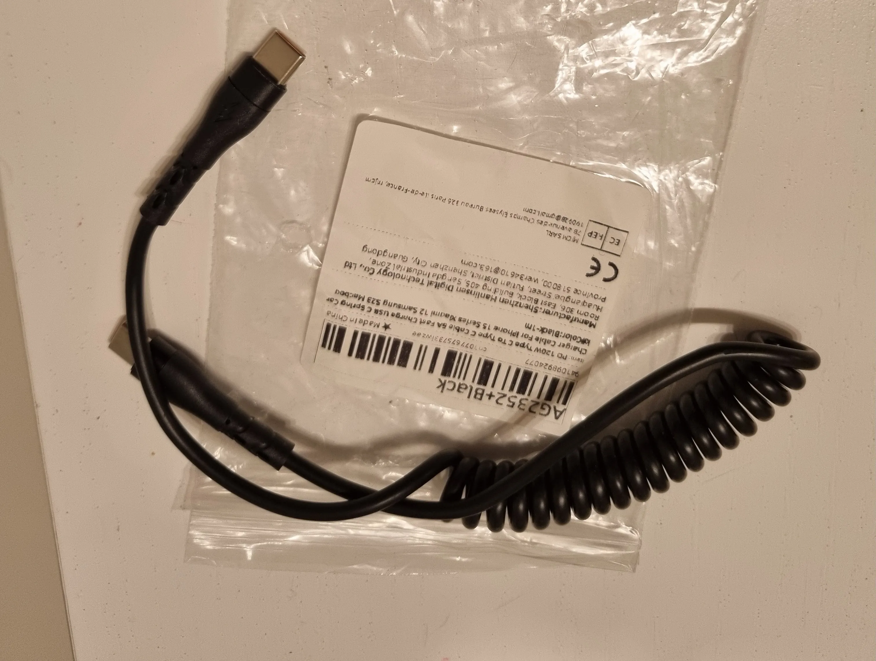 PD 120W Type C To Type C Cable 5A Fast Charge USB C Spring Car Charger Cable For iPhone 15 Series Xiaomi 12 Samsung S23 Macbook photo review