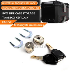 Motocicleta Toolbox de Armazenamento, Universal Trunk Top, Side Case, substituição do bloqueio da chave, bagagem Acessórios, 36L, 100L, 38L