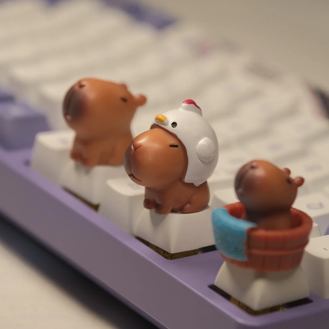 Cute Capybara Keycaps XDA Profile ABS Custom Mechanical Keyboard Keycap Set Kawaii DIY Desk Decor Gift