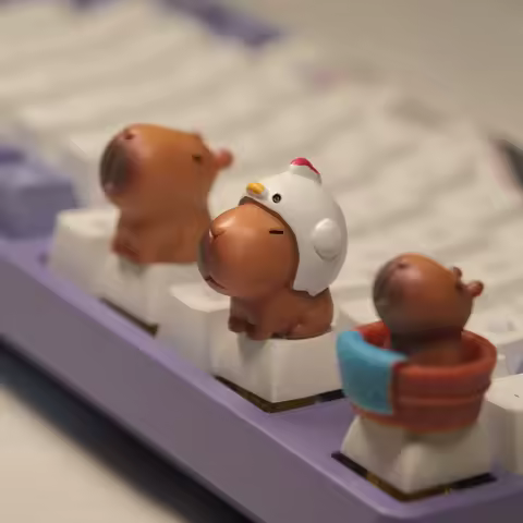 Cute Capybara Keycaps XDA Profile ABS Custom Mechanical Keyboard Keycap Set Kawaii DIY Desk Decor Gift