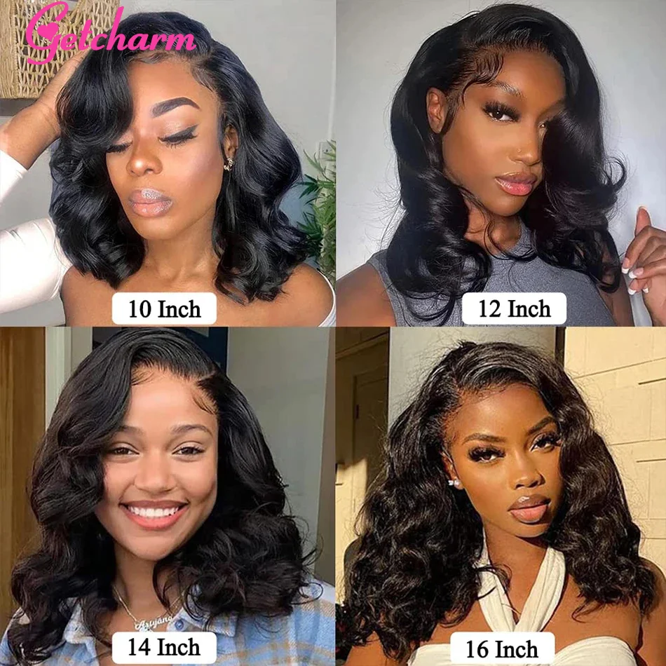 Short Bob Wig Body Wave Lace Front Human Hair Wigs For Women 13x4 HD Transparent Lace Frontal Wig Glueless Wig