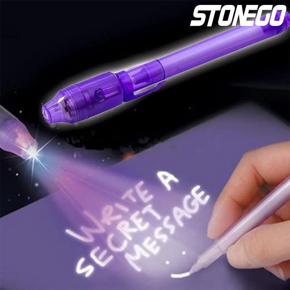 STONEGO Luminous Light Invisible Pen Magic UV Light Pen Secret Learning Magic Pen for Kids Party Favors Ideas Gifts Novelty Toy