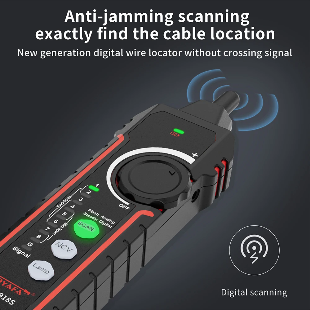 Imagem -04 - Noyafa-cable Tracker com Display Lcd Optical Fiber Tester Power Meter Localizador de Falhas Visual Portátil Ferramentas de Rede Nf-918s