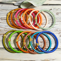 Amorcome Glitter Rush Buddhist Temple Bangles Bracelet For Female 2023 Rainbow Color Splicing Jelly Silicone Bracelets Jewelry