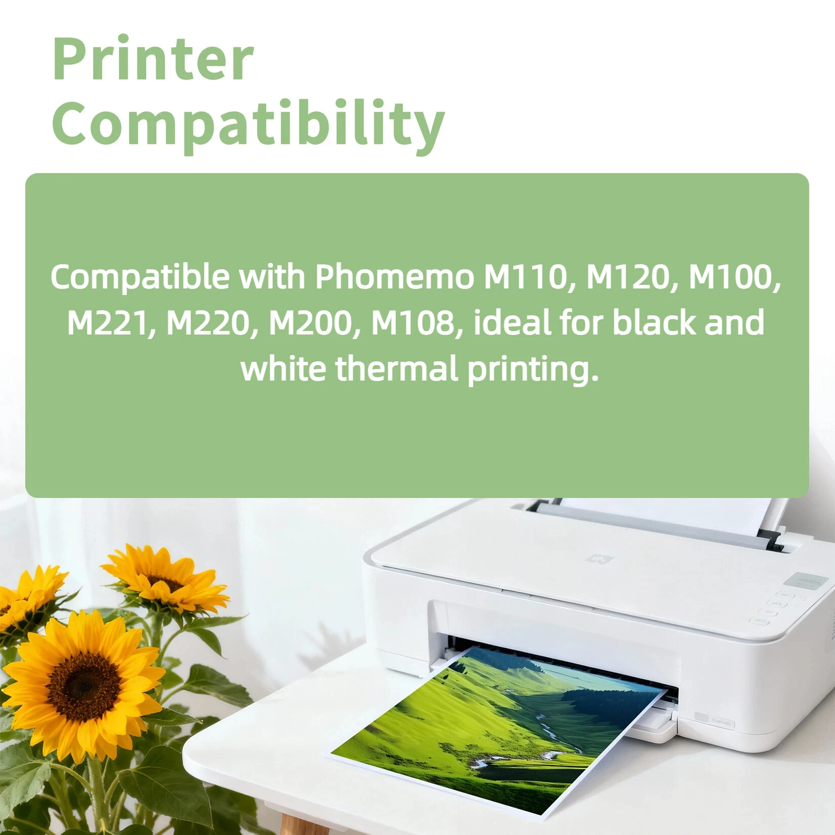 Yowell 5 x Thermoetiketten (50*80mm, 270 Etiketten) Kompatible Etiketten für Phomemo M110, M120, M100, M221, M220, M200, M108 – Detail 2