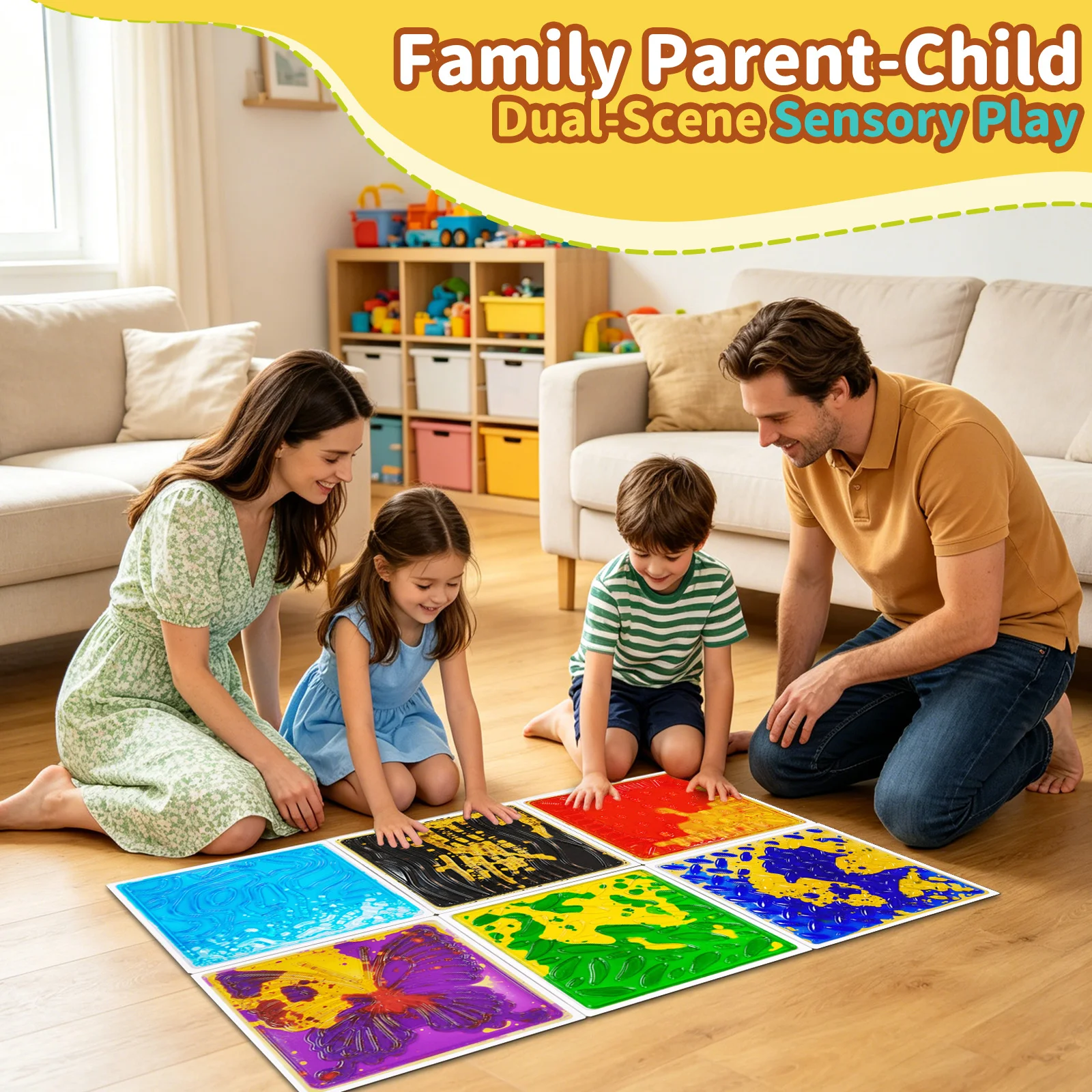 

Easy Clean Textured Floor Mat Sensory Convenient Tactile Sensory Experience Classroom Fun Game Mat