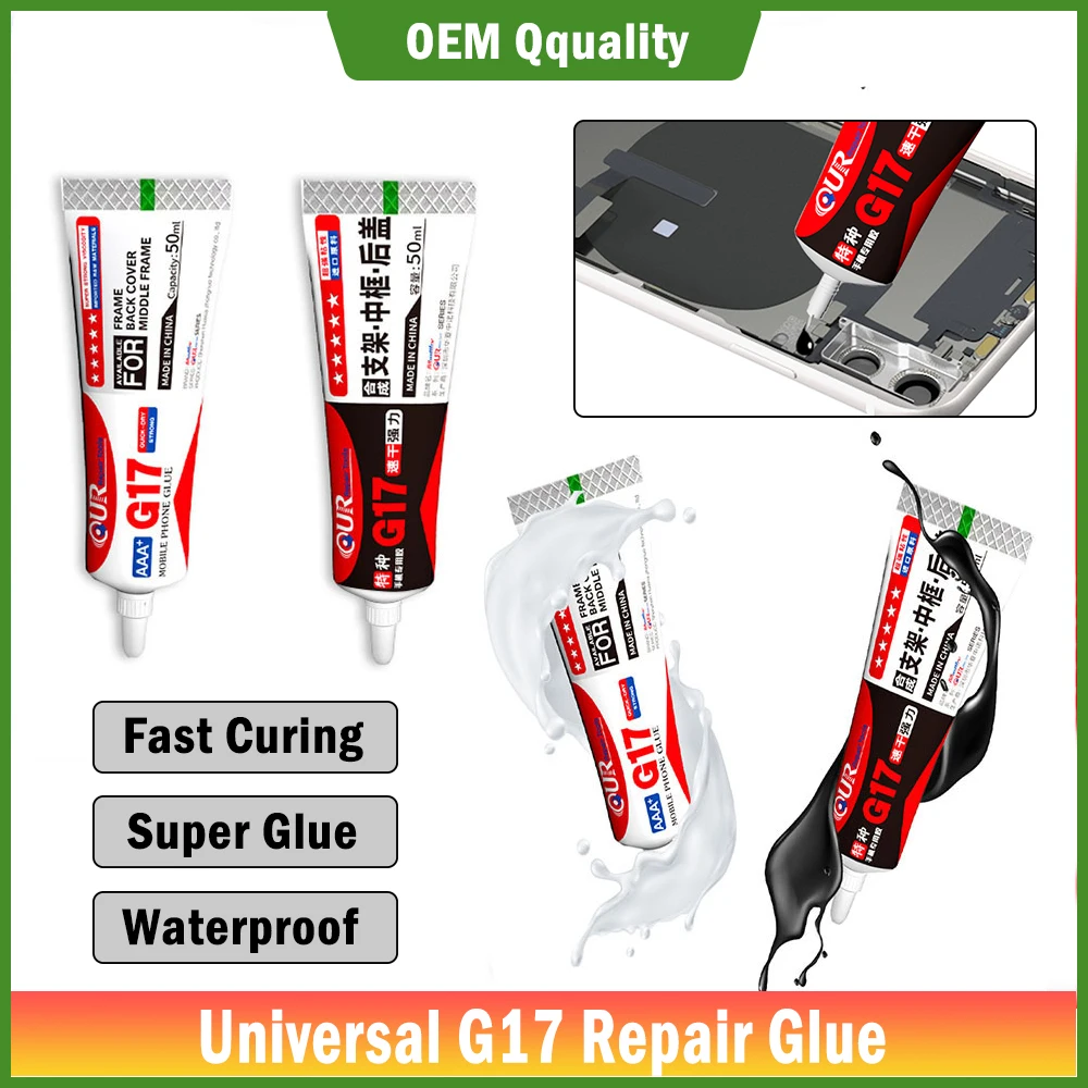 Musttby G17 Strong Adhesive Liquid Glue for Mobile Phone Back Cover Border Sealant Touch Screen Replace Screen Repair Tool Sets