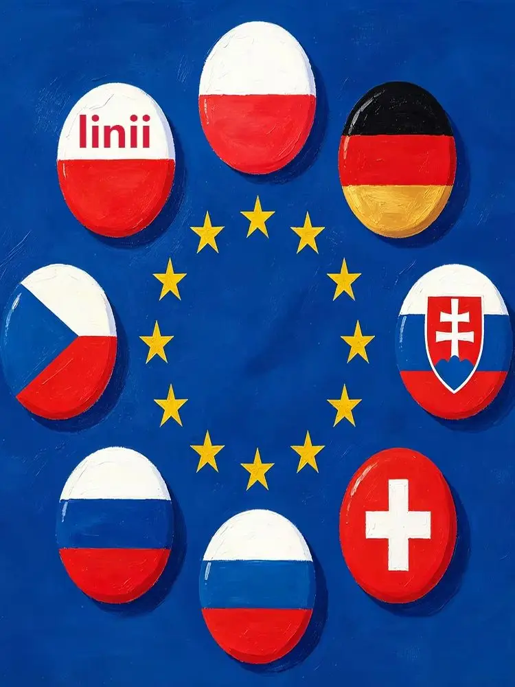 Europe egygold 4k 7 linii Poland Flags Clines Netherlands Germany UK Ireland Slovakia Europe polska linii Oscams Flags — 2