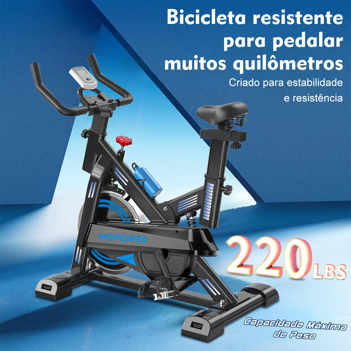 Vertical Ergometric Bicycle with Monitor 5 Functions, Height Adjustment, Resistance Regulation (gray)